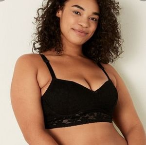 Black lace pink Victoria secret bra